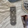 Calcetines Estilo Ballet Confession Balloon para Mujer Primavera/Verano Delgados Moño Puntos Apilados Algodón Estilo Japonés Transpirables Sin Costuras