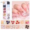 Jóias de Metal Japonesas para Arte de Unhas em Formato de Rebite, Lasca de Concha, Arte de Unhas com Broca de Pérola, Broca Decorativa DIY para Unhas