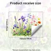 Acuarela Fresca Lirios Flores Silvestres Grupos de Hierba Pegatina de Pared Autoadhesiva Removible Pared de Dormitorio Pegatina Decorativa de Ambiente Festivo