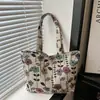 Bolsa de Lona Floral de Gran Capacidad 2026 Nueva de Moda Elegante Fresca Bolso Tote de un Solo Hombro Bolsa para Mujer