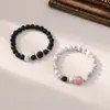 Pulseras Magnéticas de Pareja en Forma de Corazón con un Diseño Único, Pulseras Elásticas de Piedra Natural con Corona, Suministro Transfronterizo de Moda