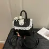 Mochila fofa e doce estilo japonês com acabamento em renda e alta aparência, mini mochila estilosa e moderna com estampa de bolinhas e estrelas