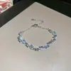 Pulsera de Zirconia Colorida Cuadrada Ovalada Forma de Gota de Agua Moda Lujo Ligero Sentido de Alta Gama Pulsera Dulce para Novia Pulsera Versátil