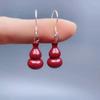 Pendientes de hilo de oro púrpura al por mayor, pendientes de plata esterlina, pendientes de naffo rojo, pendientes de temperamento simple, joyería