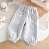Calça Jogger Feminina Nova Estilo Primavera e Outono com Decoração de Laço Fofo, Macia e Amiga da Pele, Calça Casual Respirável para Bebês