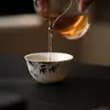 Caneca de Chá para Mestre de Chá Pintada à Mão com Bambu Tinta, Colaboração Dinastia Tang e Song Mu Cangzhai, Conjunto de Chá Kung Fu, Copo de Degustação com Bambu Tinta, Copo Único de Grande Capacidade