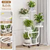 Suporte de Flores para Sala de Estar, Estante de Armazenamento de Varanda de Chão, Suporte de Vasos de Flores Suculentas em Ferro Forjado, Suporte de Plantas de Múltiplas Camadas Móvel
