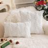 Funda de Almohada Navideña Felpa Copo de Nieve Trineo Árbol de Navidad Bordado Cabello Sala de Estar Sofá Decoración Fiesta Navideña Funda de Almohada