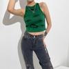 Y2g Qianxi estilo chica caliente retro americano estampado de ojos verde fruta sin mangas cuello redondo chaleco top corto al por mayor