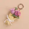 Llavero de Mini Ramo de Lirios del Valle Tejido a Mano Colgante Terminado Regalo para Mejores Amigos y Parejas Accesorios para Bolsos Pequeños Venta al por Mayor