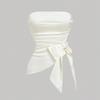 Chaleco sin tirantes con lazo grande estilo europeo y americano, verano, entallado, versátil, con hombros descubiertos, corto, satén, alta gama, comercio exterior, ropa de mujer