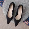 Tacones Altos Talla Grande 41-43 con Tacón Fino, Nuevo Estilo Primavera y Otoño 2026, Punta Fina, Diseño Versátil, Zapatos de Salón Negros de Nicho 33