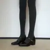Versión de piel de vaca~Estilo francés, cómodos zapatos Mary Jane de tacón alto para mujer, nueva colección 2026, zapatos pequeños de piel, punta fina, tacón grueso, zapatos de vestir