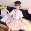 Traje Uniforme JK para Meninas Vestido de Verão para Alunos do Ensino Fundamental Novo Estilo 2022 Estilo Preppy Roupa Infantil de Princesa com Saia Plissada