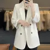 Elegante Blazer de Moda 2026 Verano Nuevo Estilo Moda Versión Coreana Chic Cuatro Botones Simple Abrigo para Mujer
