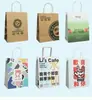 Saco de Embalagem de Chá de Leite Famoso na Internet Saco de Embalagem para Bebida de Café para Levar Copo Único Duplo Quatro Sacola de Papel Kraft Bolsa de Mão LOGO