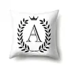 Funda de almohada de poliéster decorativa para el hogar, coche, cojín lumbar, funda con 26 letras inglesas impresa, funda de almohada QTB58