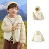 Balabala Roupas Infantis Conjunto de Duas Peças de Jaqueta de Penas Infantil para Meninos e Meninas, Roupa de Inverno da Moda, Nova Jaqueta com Capuz