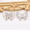 Botón metálico de alta calidad con mariposa en blanco y negro, botón de suéter con forma de mariposa con goteo de aceite, botón decorativo para chaqueta de traje de lana gruesa