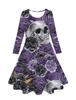 Vestido de Princesa para Fiesta de Halloween de Esqueleto para Pedir Dulces Vestido de Manga Larga para Niñas con Estampado Digital 3D Ropa Infantil Estampado 3D Tigre