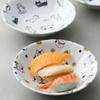 Louça de Mesa Cerâmica Importada do Japão Série Fu Mao Prato Fundo para Sobremesa Prato para Sushi Prato para Massa Doméstico