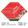 Vajilla decorativa para fiesta de Navidad más vendida transfronteriza, juego de 10 piezas: juego combinado de vasos de papel desechables, platos de papel, mantel y bandera