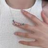 Cima del Arcoíris ~ Nuevo Collar de Circonita de Color de Moda Amor Diseño Nicho Lujo Ligero Cadena Clavícula de Alta Gama para Mujer