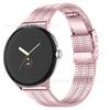 Adecuado para Google Pixel Watch 1/2/3/4 Correa de Acero Metal Cierre Tortuga Correa de Acero de Cinco Eslabones Correa de Reloj de Acero Inoxidable