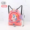 Bolsa de Natação para Crianças, Bolsa de Armazenamento à Prova d'Água com Separação de Seco e Molhado, Mochila Esportiva Portátil para Meninos e Meninas, Mochila de Praia Fofa com Desenho Animado