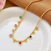 Colar de temperamento transfronteiriço que não desbota, corrente de clavícula dourada em aço inoxidável, versátil, moderno, luxuoso, novas joias femininas