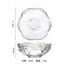 Tigela de Vidro Japonesa Criativa com Borda Dourada Tigela para Sopa Doce Ninho de Pássaro Conjunto de Tigelas de Sobremesa Coloridas Exquisitas para Uso Doméstico Venda por Atacado