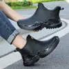 Botas de lluvia cortas para hombre, duraderas, antideslizantes, engrosadas, cálidas; zapatos de goma para trabajo; botas de lluvia impermeables para pesca en la costa