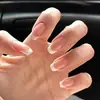 Adesivos de unhas postiças de tamanho médio, removíveis, estilo francês, com borda branca, para e-commerce transfronteiriço