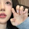 Armadura de mão Remendo de unha postiça Olho de gato Flash Drill Pentagrama Nail Art Temperamento avançado Unha postiça branca