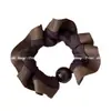 Nuevo Elegante Scrunchie de Satén Plisado con Volantes y Encaje de Alta Gama Versátil Personalidad Color Sólido Goma para el Cabello Accesorio para el Cabello