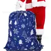 Bolsas de Regalo Grandes de Navidad con Cordón, Bolsas de Algodón con Cordón al por Mayor, Bolsas de Regalo de Papá Noel, Bolsas de Navidad de Poliéster-Algodón con Cordón