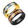 Anillo de acero de titanio para hombre moderno para hombre hip hop ins europeo y americano transfronterizo negro epoxi personalidad anillo de acero inoxidable joyería