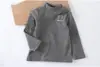 Ropa de Otoño e Invierno 2025 para Niños, Nuevo Estilo, Cuello Semi-Alto, Tops Interiores Cálidos para Niños y Niñas, Camisas de Algodón de Manga Larga, Camisas Base de Cachemira