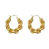 Aretes de aro metálicos retorcidos, elegantes, sencillos, únicos, versátiles, estilo vintage, minimalista, al por mayor
