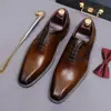 Novos Sapatos Masculinos Oxford Polido Estilo Retrô Couro de Vaca Sapatos Sociais de Couro Genuíno Britânico Para Ir ao Trabalho Noivo Sapatos de Casamento