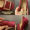 Novo Modelo 2025 Sapatos Femininos que Aumentam a Altura com Fivela Quadrada de Metal, Sapatos Femininos Estilo Francês para o Trabalho, Versátil