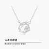 Collar de camelia de plata pura S999 para mujer, nueva cadena para la clavícula de lujo ligero de nicho, regalo de cumpleaños para novia