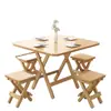 Mesa Dobrável de Madeira Maciça, Mesa de Jantar Doméstica, Mesa de Madeira Portátil Simples, Mesa de Piquenique ao Ar Livre, Mesa Quadrada para Feira