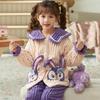 Pijama de Coral Fleece Otoño e Invierno para Niños Dibujos Animados Perro Canela para Niñas Nuevo Set Grueso de Coral Fleece para Estar en Casa 2025