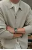Cárdigan Versátil Otoño/Invierno para Hombre, Fresco y Atractivo, Abrigo Suéter Cálido con Cremallera, Solapa Amigable con la Piel, Casual, Textura Old Money