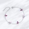 Collar y pulsera de mariposa romántica rosa dulce de plata esterlina S925, ideal para un nuevo diseño de nicho, joyería de estilo Ins.