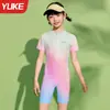 Traje de Baño para Niñas Talla Mediana y Grande Niñosren 2025 Nuevo Traje de Baño de Una Pieza para Niñas Entrenamiento Profesional Protección Solar Traje de Baño de Secado Rápido