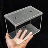 Acuario rectangular transparente de acrílico, adecuado para peces betta, mini acuario de escritorio para uso en oficina, con tapa y orificios de ventilación