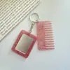 Nuevo Llavero Peine Rectangular con Purpurina, Aspecto de Alta Gama, Accesorio para Bolso, Mini Peine, Espejo, DIY, Transfronterizo