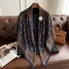 Nuevo Pañuelo de Seda para Primavera y Verano, Estilo Delgado, Bufanda Cuadrada Grande de 130 cm, Pañuelo Decorativo Estampado de Alta Gama, Chal Versátil